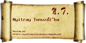 Nyitray Tonuzóba névjegykártya